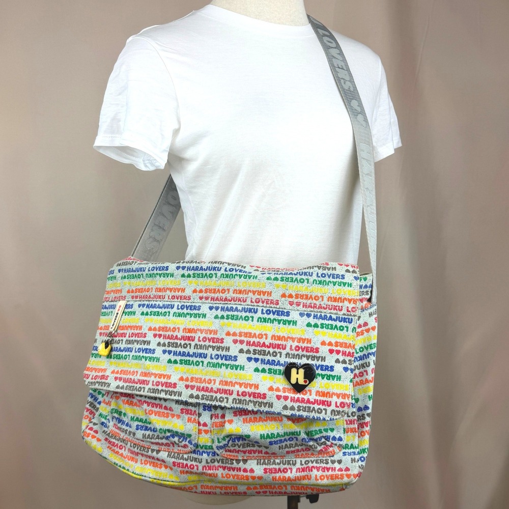 HARAJUKU LOVERS Crossbody Messenger Bag Y2K Stefani Rainbow School Charms Anime